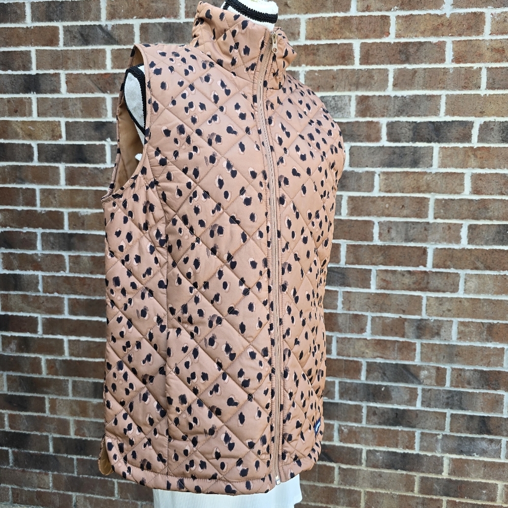 Lands End Puffer Vest Animal Print Size S/T